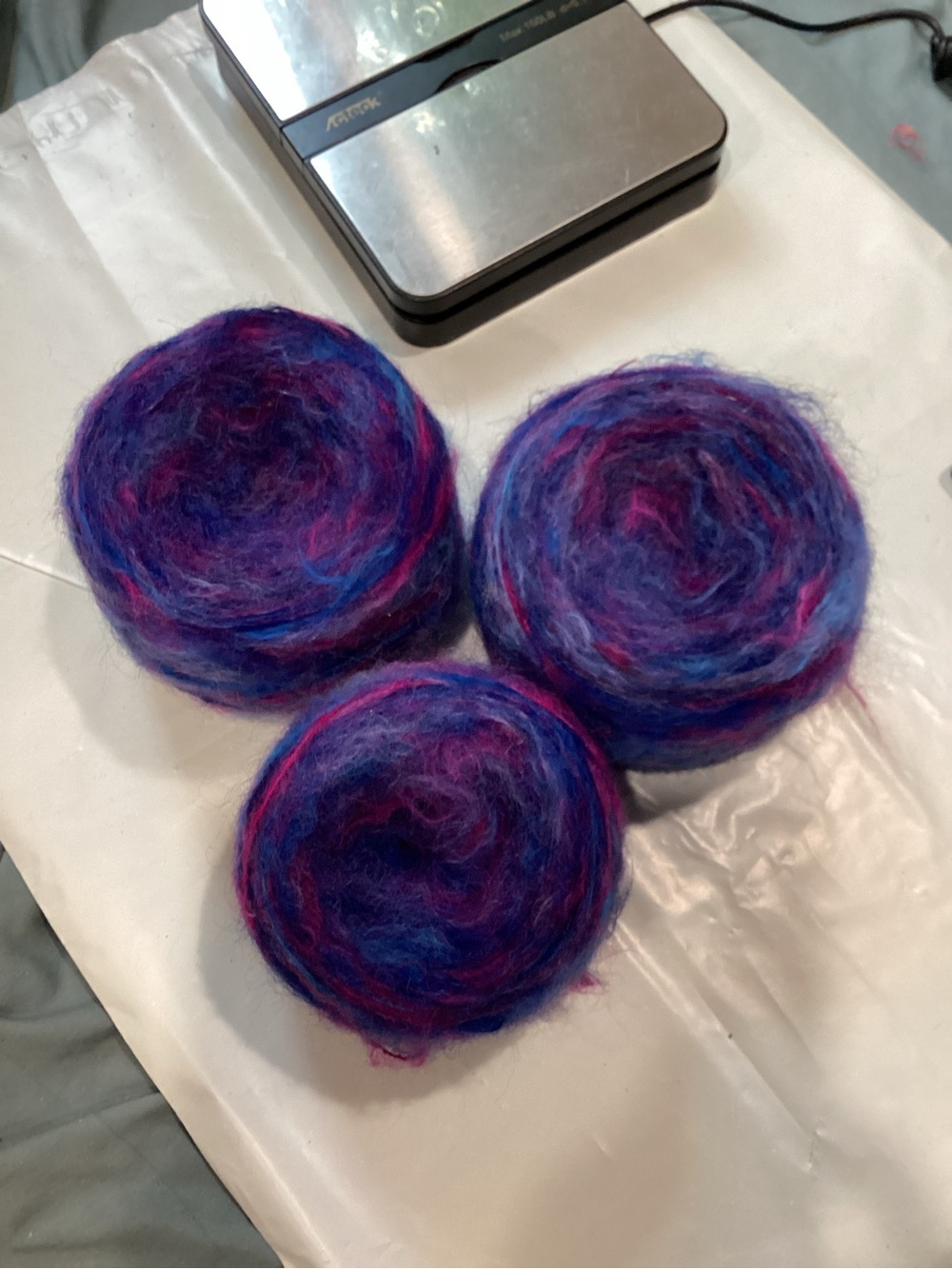 1 lb of Dyed in the Wool Mohair hand dyed yarn